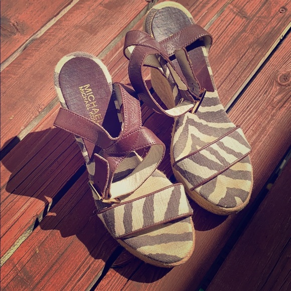 Michael Kors Shoes - MK violet sandal brown zebra platform Espadrille